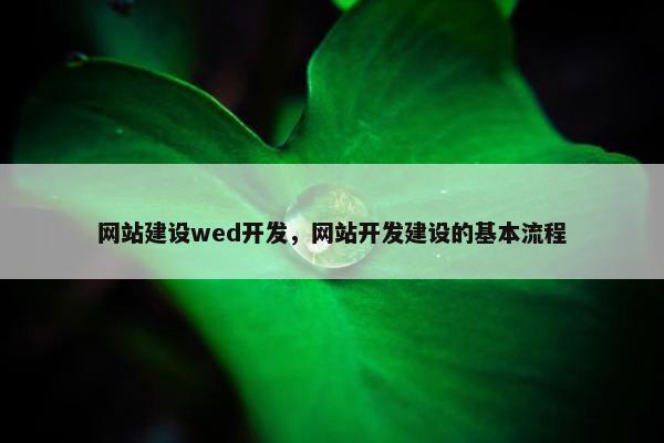 网站建设wed开发，网站开发建设的基本流程