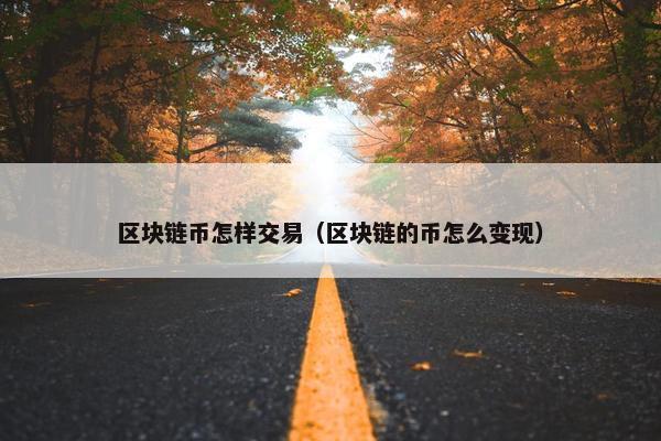 区块链币怎样交易（区块链的币怎么变现）