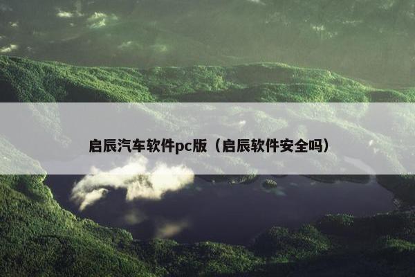 启辰汽车软件pc版（启辰软件安全吗）