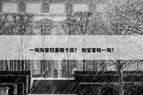 一淘淘客权重哪个高？ 淘宝客和一淘？