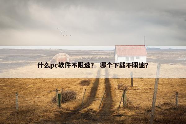 什么pc软件不限速？ 哪个下载不限速？
