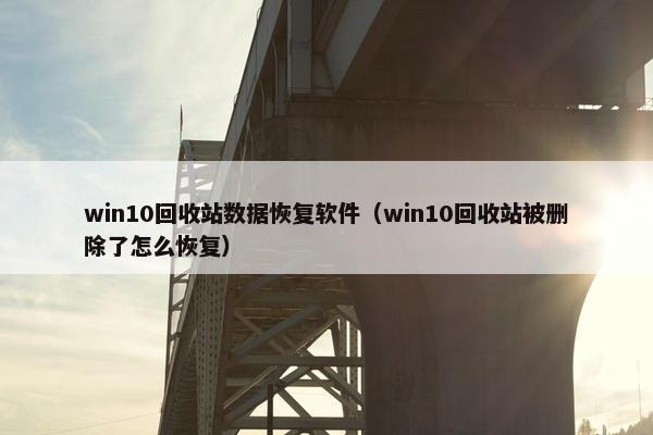 win10回收站数据恢复软件（win10回收站被删除了怎么恢复）