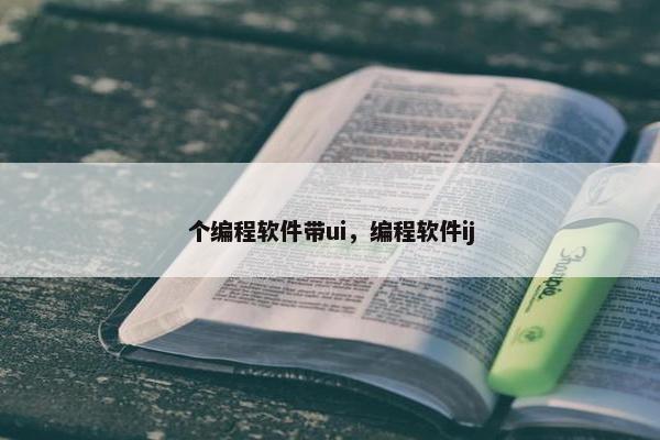 个编程软件带ui，编程软件ij
