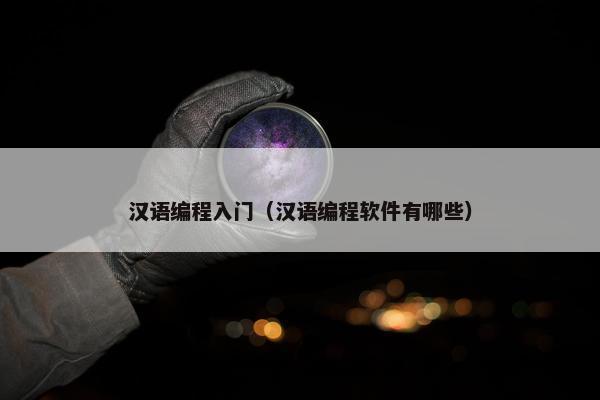 汉语编程入门（汉语编程软件有哪些）