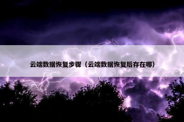 云端数据恢复步骤（云端数据恢复后存在哪）