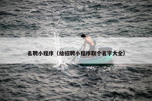 名聘小程序（给招聘小程序取个名字大全）