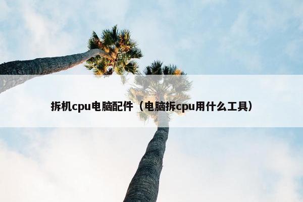 拆机cpu电脑配件（电脑拆cpu用什么工具）