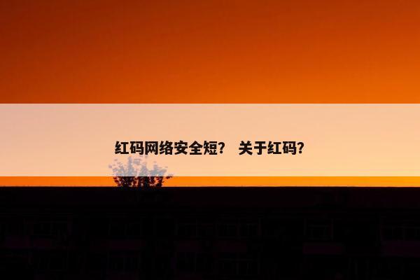 红码网络安全短？ 关于红码？
