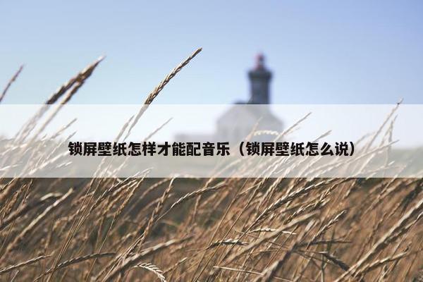 锁屏壁纸怎样才能配音乐（锁屏壁纸怎么说）