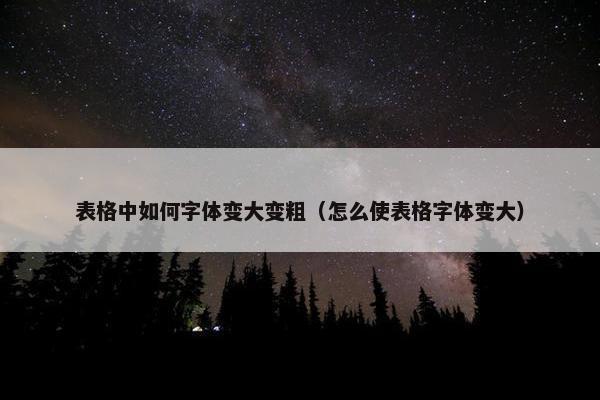 表格中如何字体变大变粗（怎么使表格字体变大）