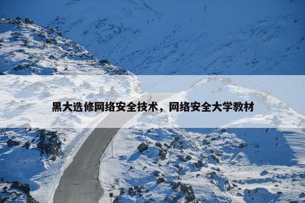 黑大选修网络安全技术，网络安全大学教材