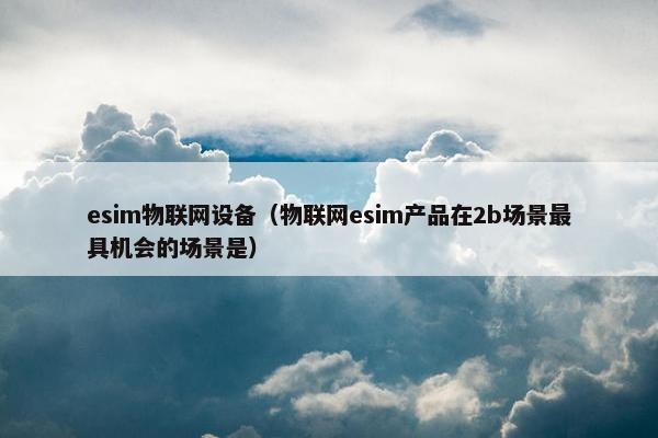 esim物联网设备（物联网esim产品在2b场景最具机会的场景是）