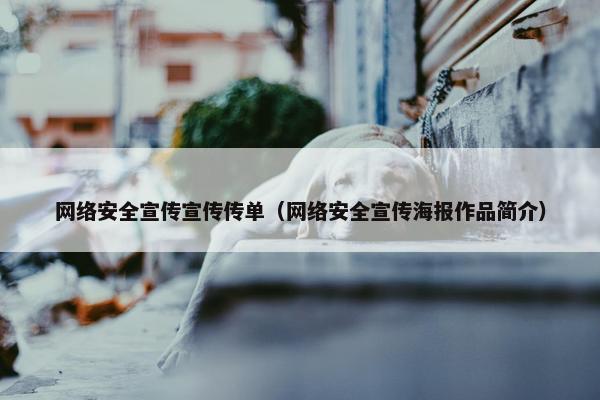 网络安全宣传宣传传单（网络安全宣传海报作品简介）