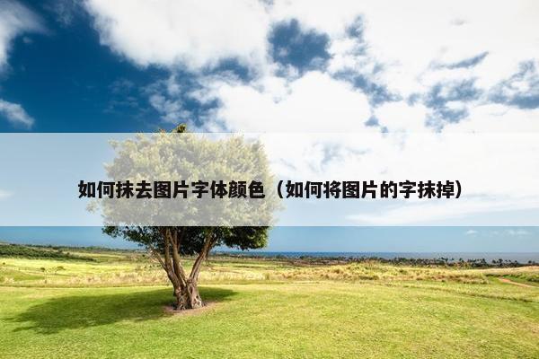 如何抹去图片字体颜色（如何将图片的字抹掉）