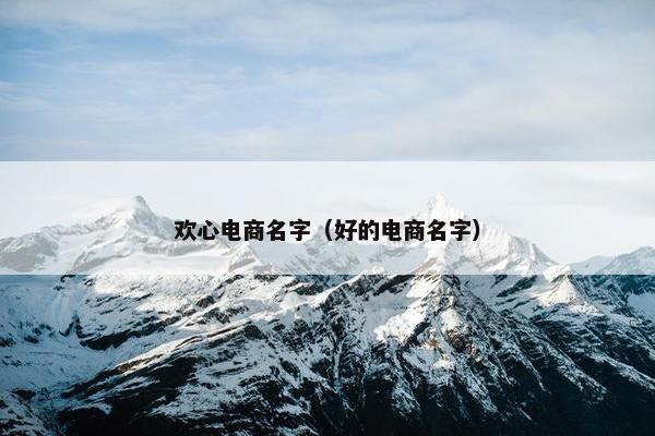 欢心电商名字（好的电商名字）