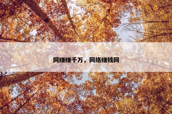 网赚赚千万，网络赚钱网