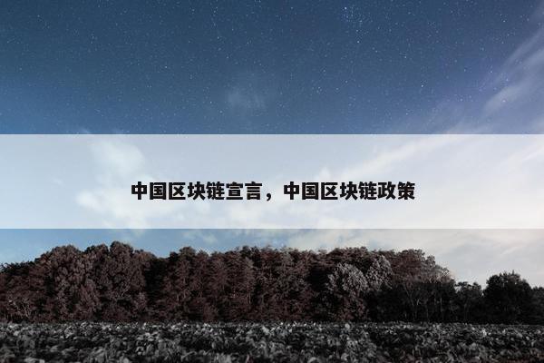 中国区块链宣言，中国区块链政策