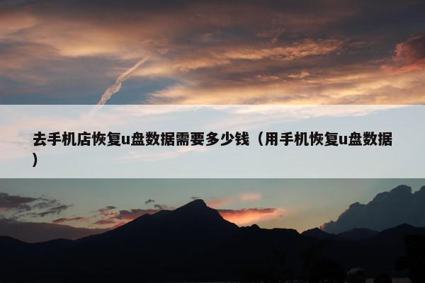 去手机店恢复u盘数据需要多少钱（用手机恢复u盘数据）