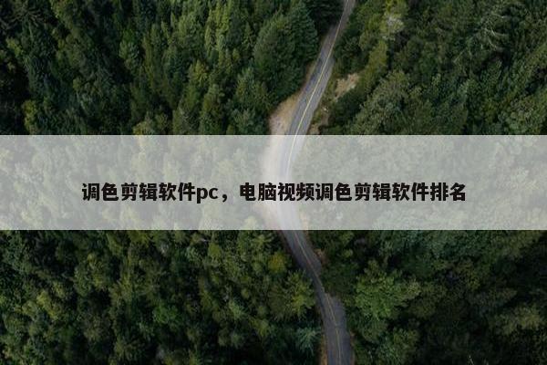 调色剪辑软件pc，电脑视频调色剪辑软件排名