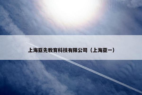 上海亚先教育科技有限公司（上海亚一）