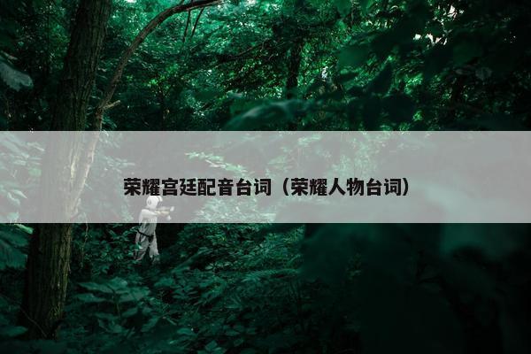 荣耀宫廷配音台词（荣耀人物台词）