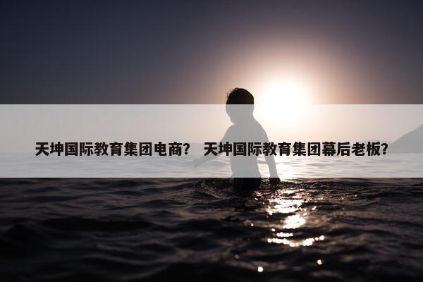 天坤国际教育集团电商？ 天坤国际教育集团幕后老板？