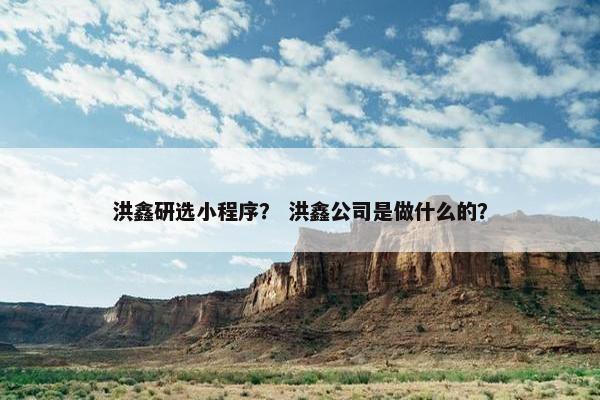 洪鑫研选小程序？ 洪鑫公司是做什么的？