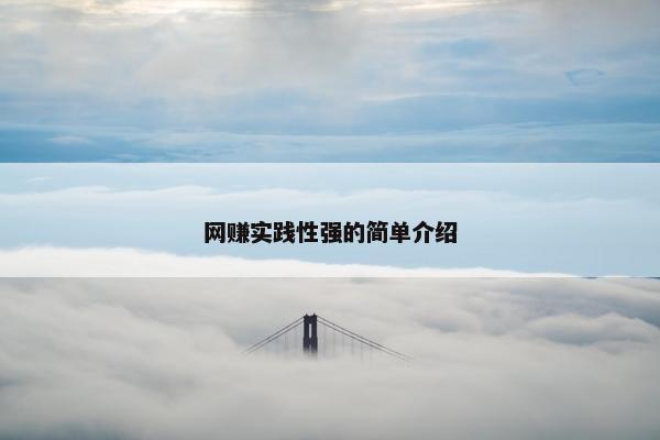 网赚实践性强的简单介绍