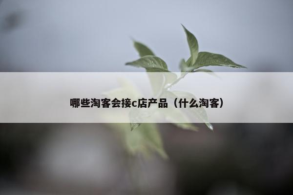 哪些淘客会接c店产品（什么淘客）