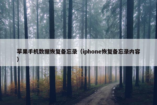 苹果手机数据恢复备忘录（iphone恢复备忘录内容）