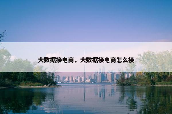 大数据接电商，大数据接电商怎么接