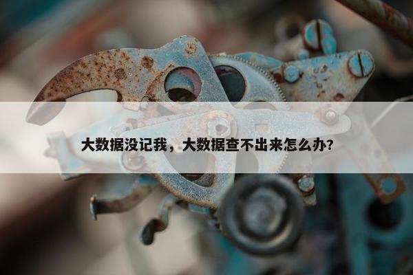 大数据没记我，大数据查不出来怎么办?