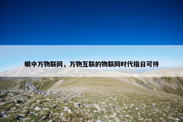 眼中万物联网，万物互联的物联网时代指日可待