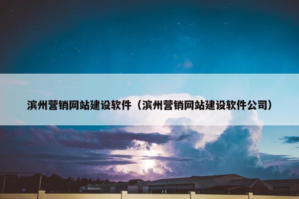 滨州营销网站建设软件（滨州营销网站建设软件公司）