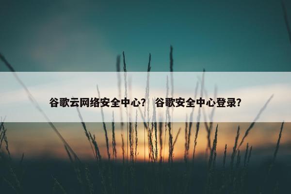 谷歌云网络安全中心？ 谷歌安全中心登录？