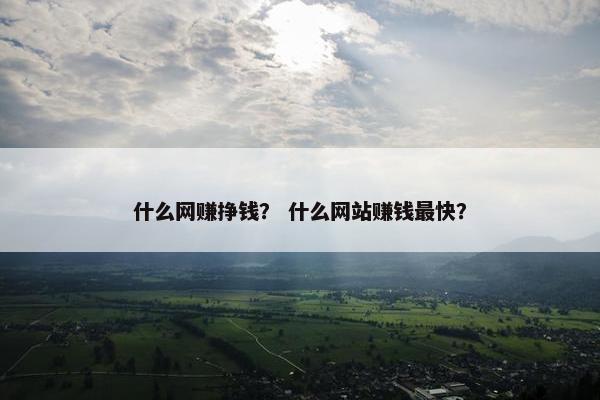 什么网赚挣钱？ 什么网站赚钱最快？