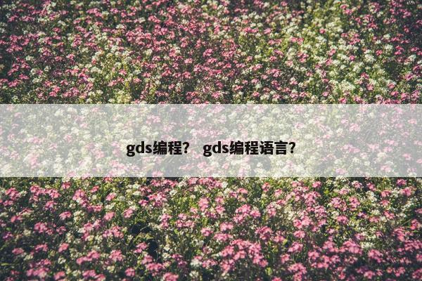 gds编程？ gds编程语言？