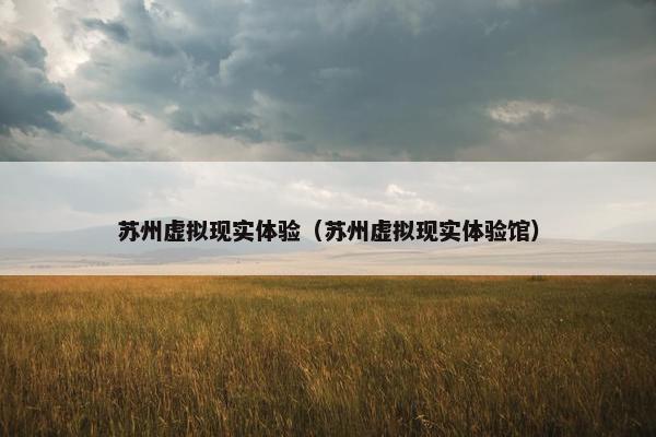 苏州虚拟现实体验（苏州虚拟现实体验馆）