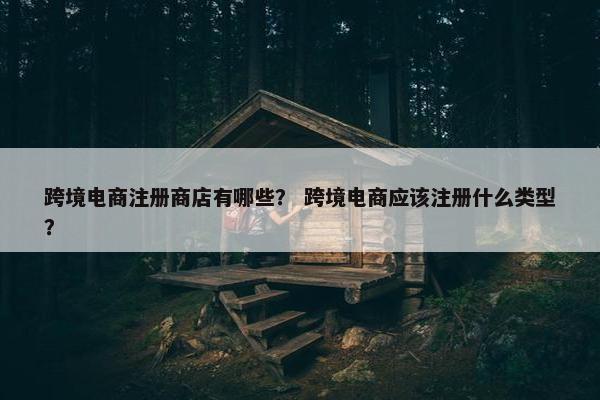 跨境电商注册商店有哪些？ 跨境电商应该注册什么类型？