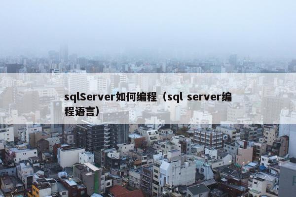 sqlServer如何编程（sql server编程语言）
