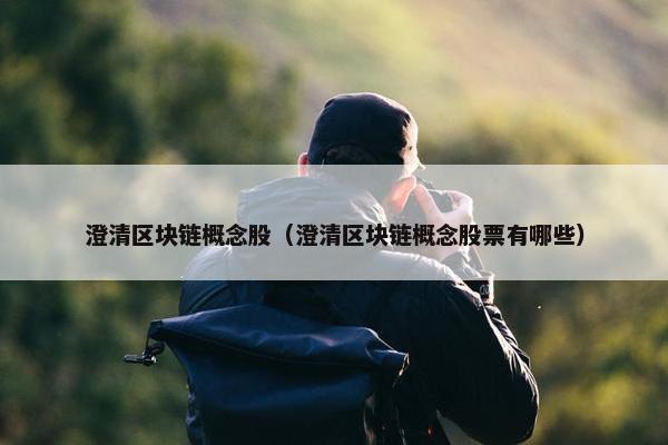 澄清区块链概念股（澄清区块链概念股票有哪些）