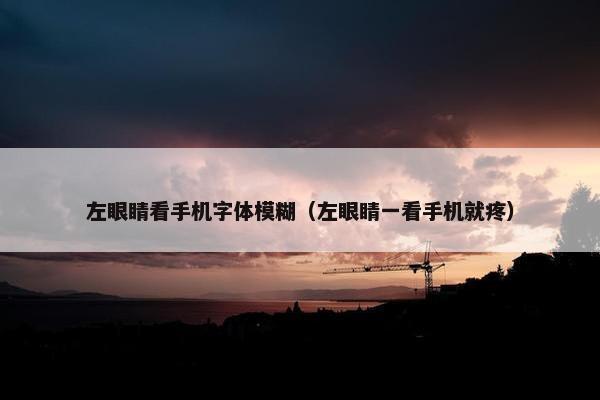 左眼睛看手机字体模糊（左眼睛一看手机就疼）