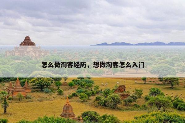 怎么做淘客经历，想做淘客怎么入门
