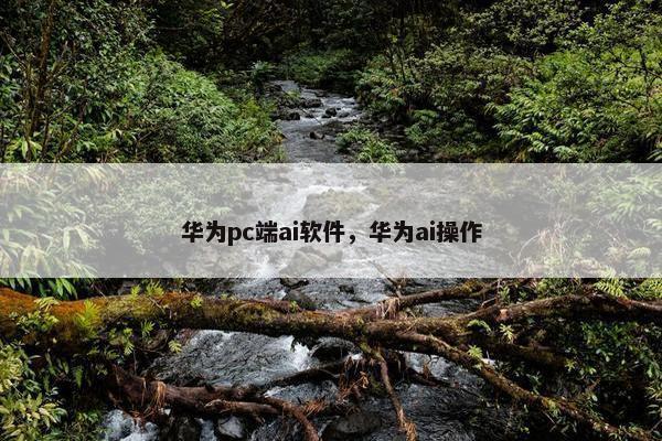 华为pc端ai软件，华为ai操作