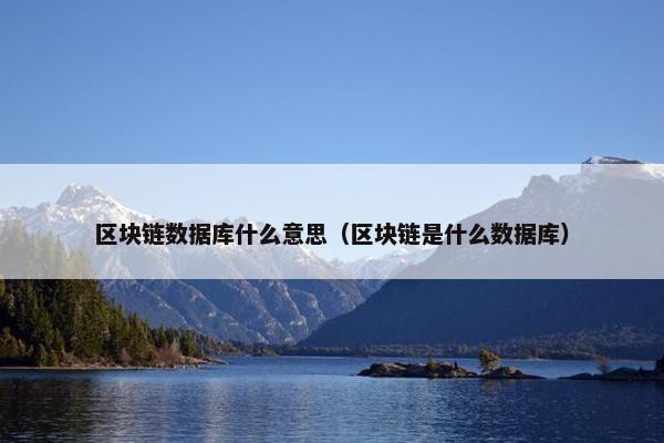 区块链数据库什么意思（区块链是什么数据库）