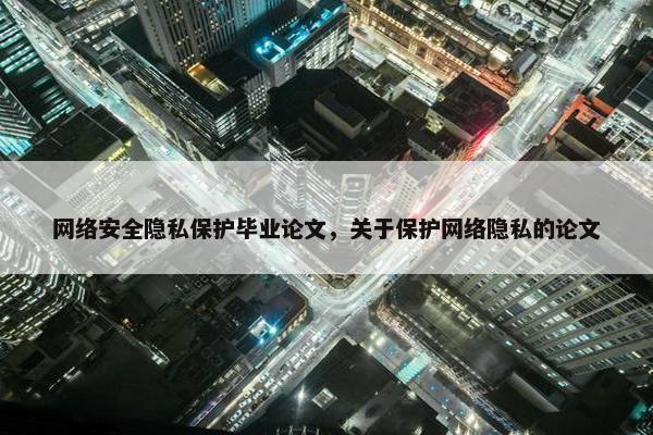 网络安全隐私保护毕业论文，关于保护网络隐私的论文