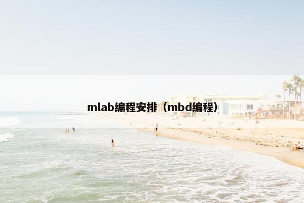 mlab编程安排（mbd编程）