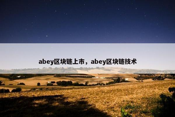 abey区块链上市，abey区块链技术
