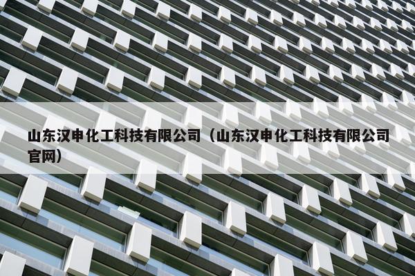 山东汉申化工科技有限公司（山东汉申化工科技有限公司官网）
