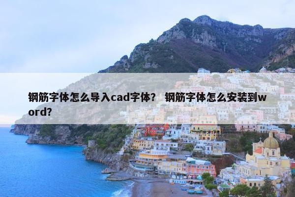 钢筋字体怎么导入cad字体？ 钢筋字体怎么安装到word？